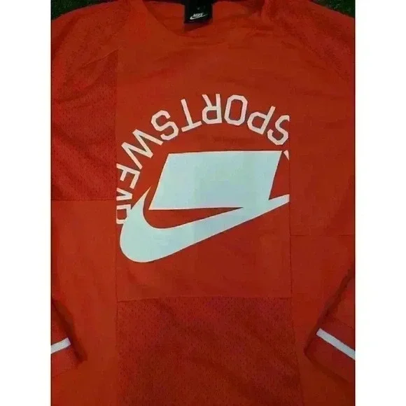 NIKE NSW BLOCK FUTURA Jersey Red AR4854-696 Mens Size Large - Picture 3 of 8